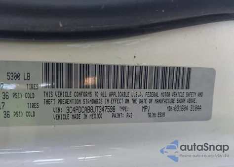 2018 Dodge Journey Se from USA, damaged, VIN 3C4PDCAB8JT347598